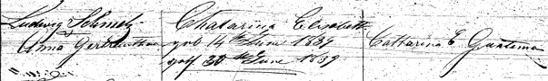 Catarina Schmeltz Baptism Record