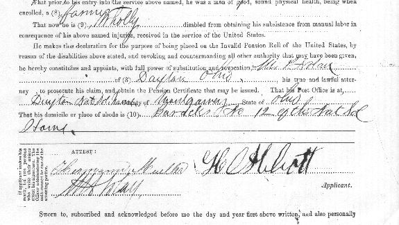 Henry Abbott for an Invalid Pension