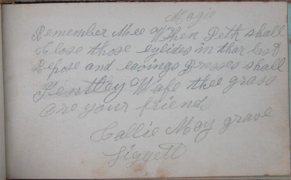 Maggie Jacob's Autograph Book, Page 13