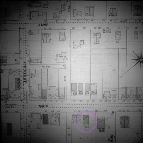 Christian and Magdalena Abbott House, Sanborn Map, 1901